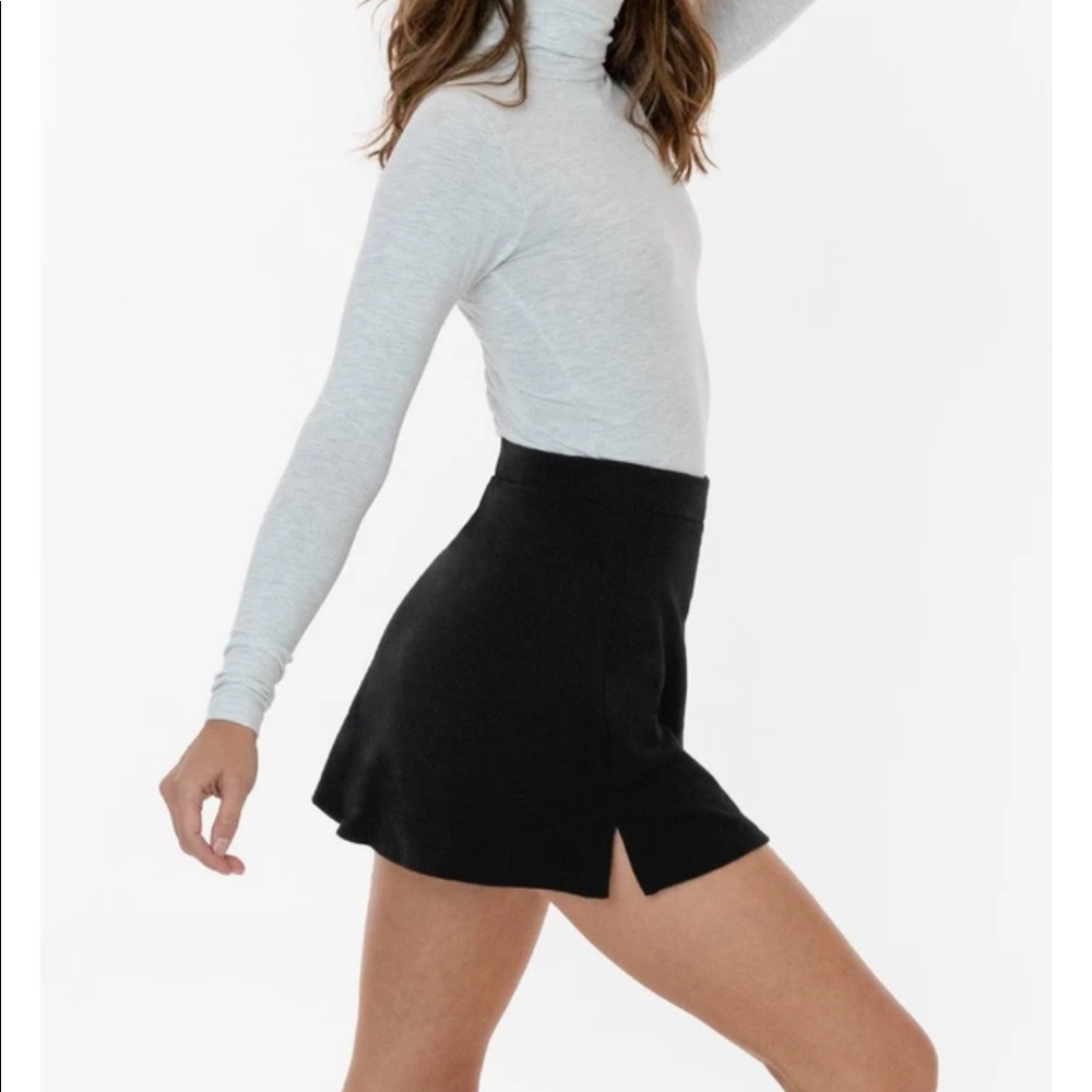 Los Angeles Apparel Black Ponte A-Line Skort